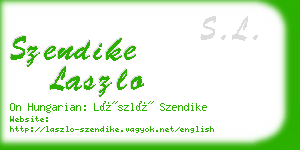 szendike laszlo business card